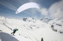 toma-coconea-up-trango-x-lite Toma Coconea in front of the Matterhorn. Photo: Urs Lötscher www.up-paragliders.com
