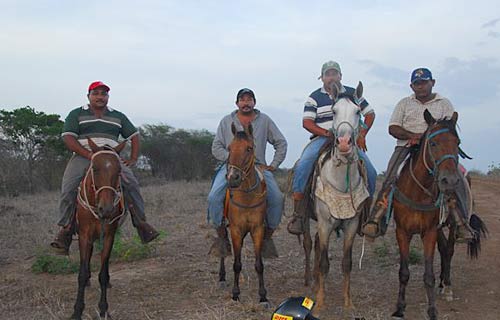 Cowboys_MVW The Venezuelan cowboys who helped Micky pack up and get home. Photograph: Micky Von Wachter