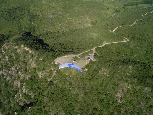 A gap in swathes of forest marks Cuchi launch, Argentina