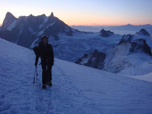 Squash-Falconer-Mont-Blanc-ascent Squash Falconer on the long climb up Mt Blanc