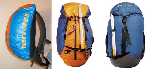 Nervures-paraglider-rucksacks Paragliding - Nervures rucksack range: Mini Flash, standard and mountain bags