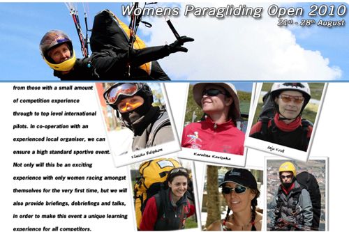 The Women's Paragliding Open will be in Ager in August 2010
