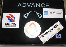 XCmag-draw-premonition-Advance-laptop A premonition to his cross country prize draw win? Johnny's laptop was already adorned with Advance stickers