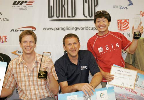 Men's Podium for the 2010 PWC China: Alex Hofer (2), Andrey Eliseev (1), Yasushi Kobayashi (3)