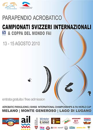Acro Paragliding World Cup Switzerland poster. www.acroleague.ch