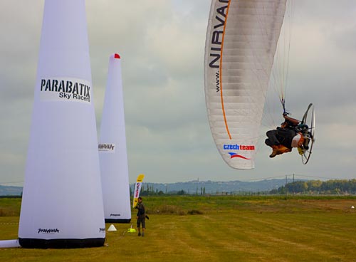 Nirvana Pavol screams round the inflatable pylons at Parabatix. Photo: Marcus King