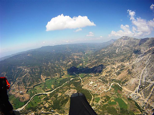 Epic paragliding conditions over the village of Empesos