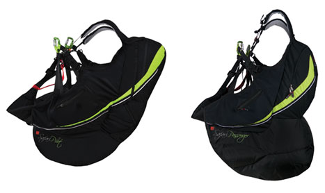 Gin's tandem pilot and passenger harnesses