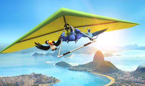 Hang gliding over Rio, the movie version. Image: 20th Century Fox Hang gliding over Rio, the movie version. Image: 20th Century Fox