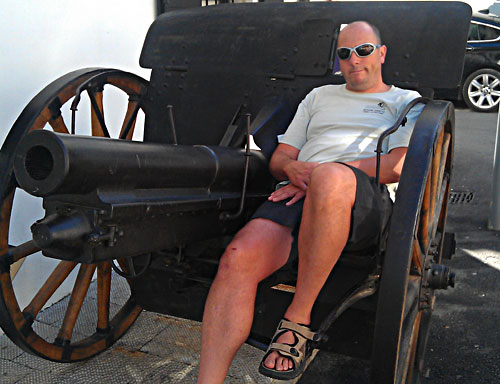 The Big Guns: Mark Hayman does the tourist thing in Soce, Slovenia