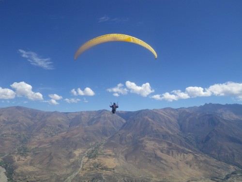Jeff Cristol paragliding at Caraz in Peru where Xavier Murillo launched from. Photo: Peter Chrzanowski Jeff Cristol paragliding at Caraz in Peru where Xavier Murillo launched from. Photo: Peter Chrzanowski