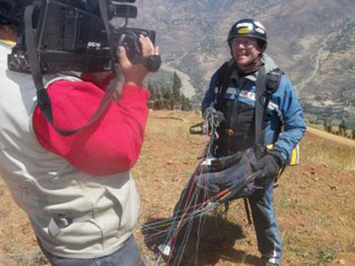 Xavier Murillo being interviewed by local TV prior to launching on 1 July 2011. Photo: www.rpp.com.pe Xavier Murillo being interviewed by local TV prior to launching on 1 July 2011. Photo: www.rpp.com.pe