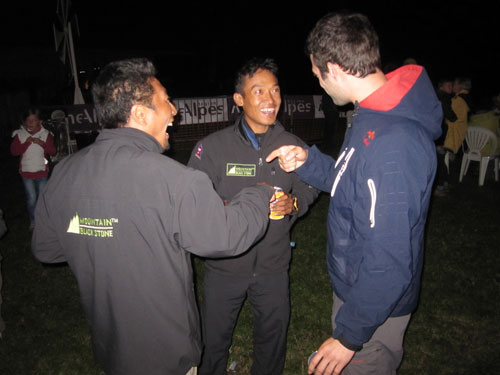 Babu Sunuwar, Lakpha Sherpa and Tom de Dorlodot at the bar on the south launch 22 Sept 2011. All photos: Ed Ewing Babu Sunuwar, Lakpha Sherpa and Tom de Dorlodot at the bar on the south launch 22 Sept 2011. All photos: Ed Ewing