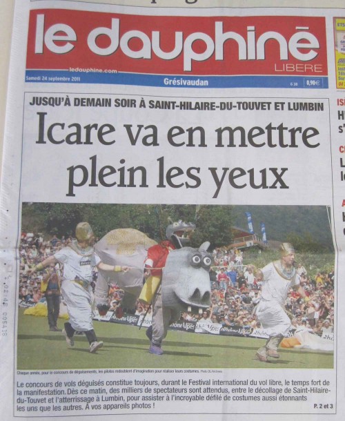 Le Dauphine front page. Click for a larger version Le Dauphine front page. Click for a larger version