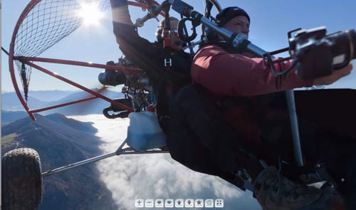 Annecy 360 degree panorama from paramotor