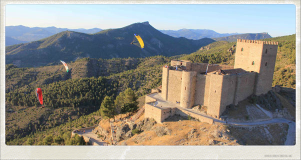 Flying above the castle at El Yelmo. Photo: Ant Green