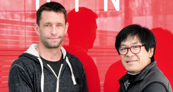 Torsten Siegel and Gin Seok Song outside GIN HQ. Photo: GIN