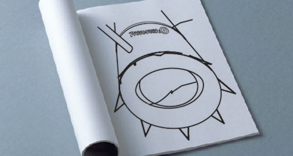 A sketch for the base of the water pylon. Photo: Paramania